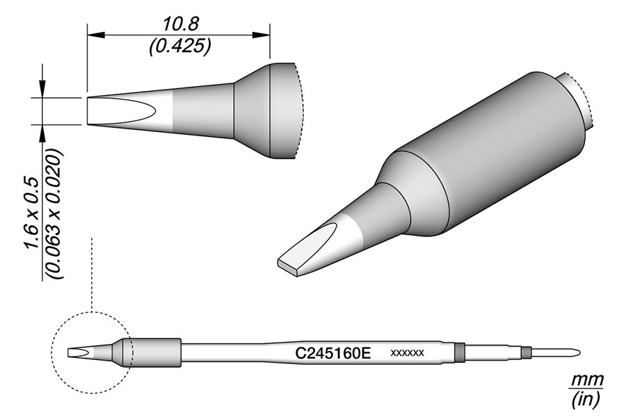 C245160E - Chisel Cartridge 1.6 x 0.5